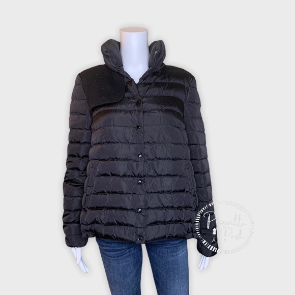 Moncler Black Mixed Media Down Puffer Wool Panel - Picture 16 of 16